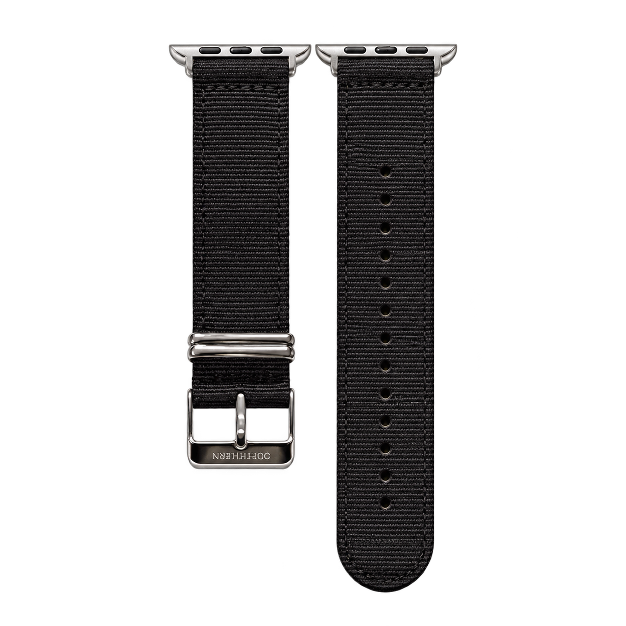 Black woven nylon Apple Watch band — Southern Straps