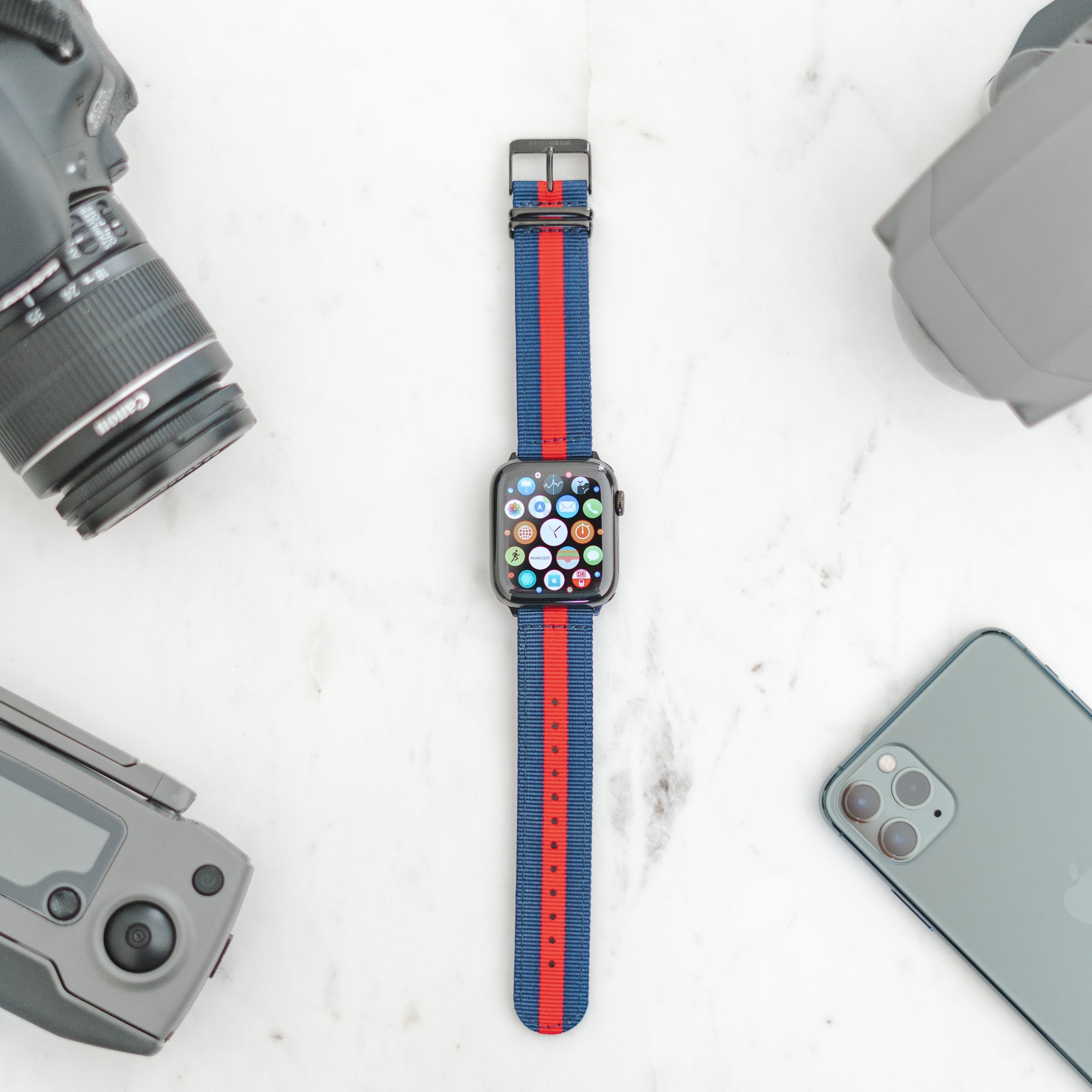 ブルー&amp;レッドナイロン