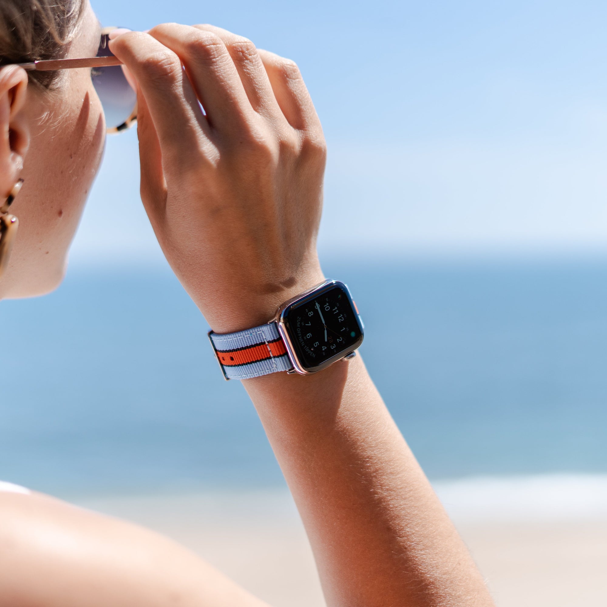 Blue, Black & Orange Nylon