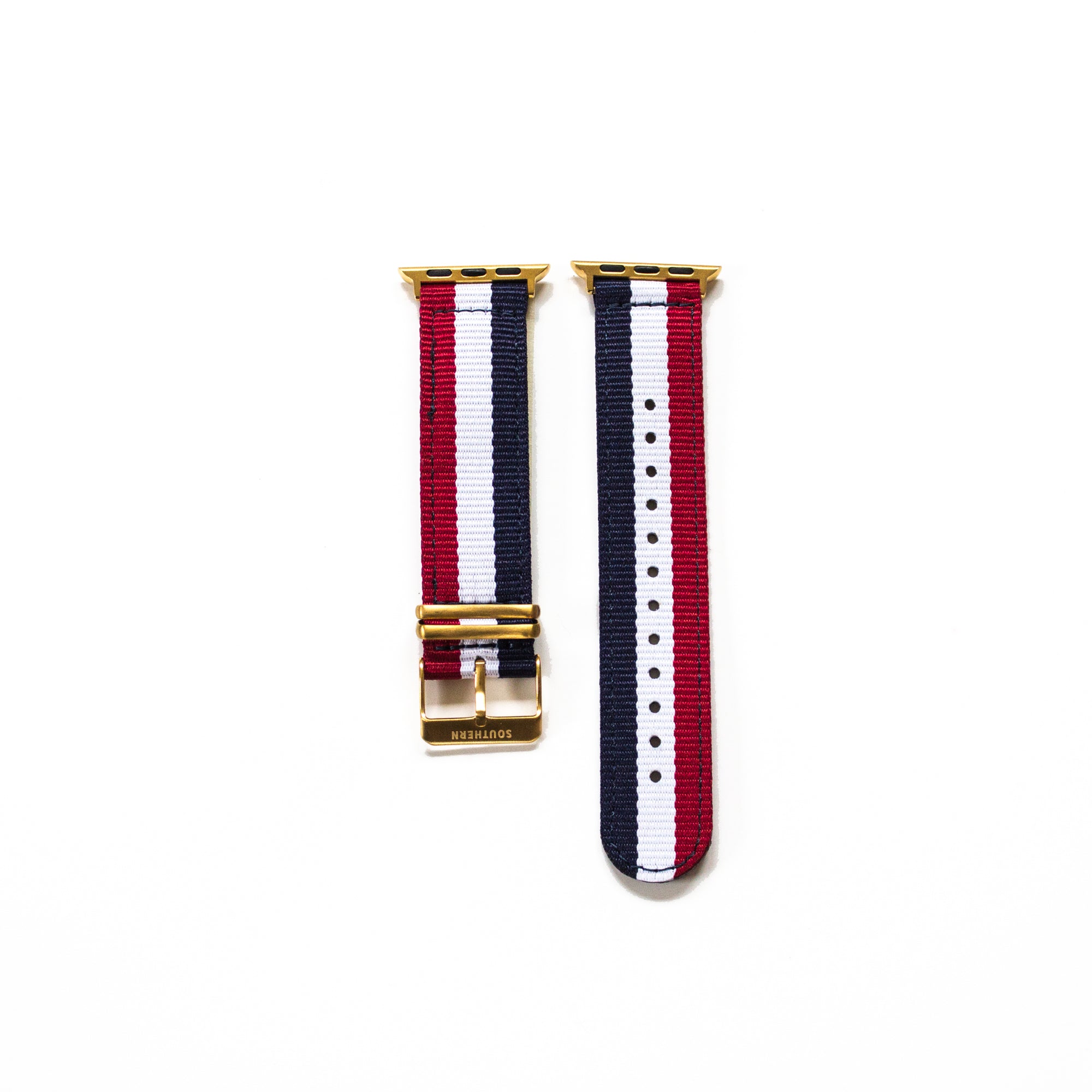 Red White Blue Striped Nylon Apple Watch Band Southern Straps