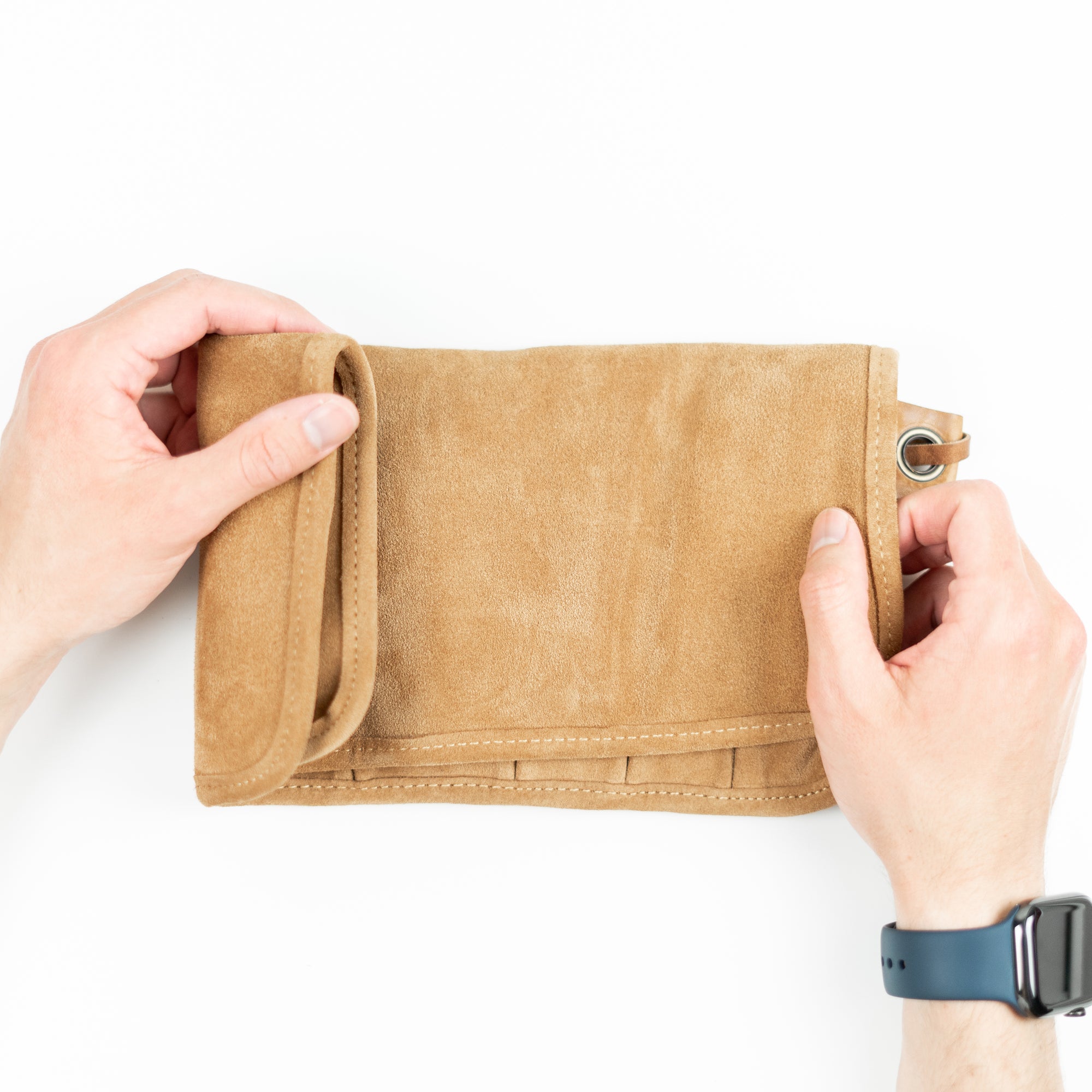 Brown Suede Apple Watch Roll